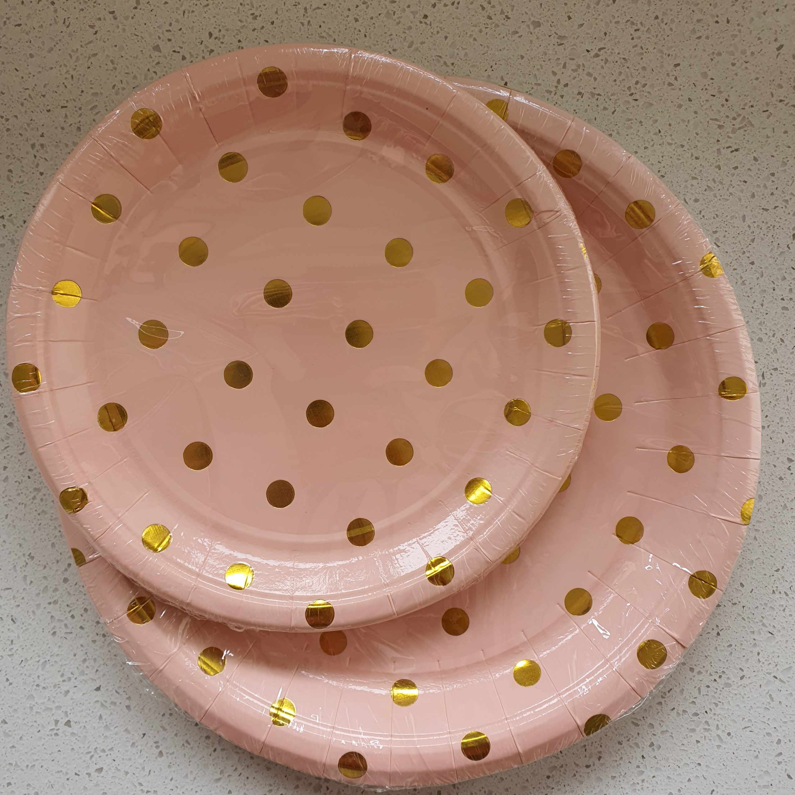 Paper plate set 2 Pink and gold 10 of each Homely's